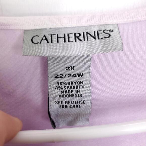 Catherines Top Womens 2X Ombré Colorblock 2 In 1 Combo Layer Cinched Sleeves - Picture 7 of 9